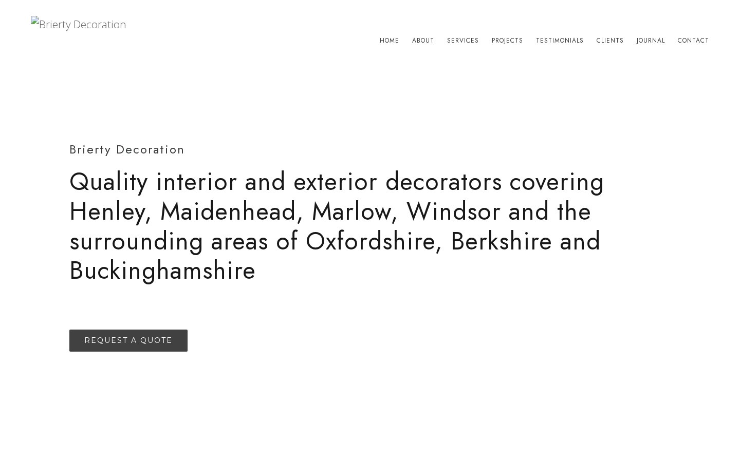 Brierty Decoration website before the redesign